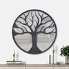 60.96 Cm Wall Hanging Mirror Frame Tree Design for Home Decor Wooden Mirror Panel