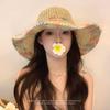 Шляпа от солнца женская летняя цветная плетеная соломенная шляпа пляжный отдых дышащая ажурная с широкими полями защита от УФ солнца шляпа
