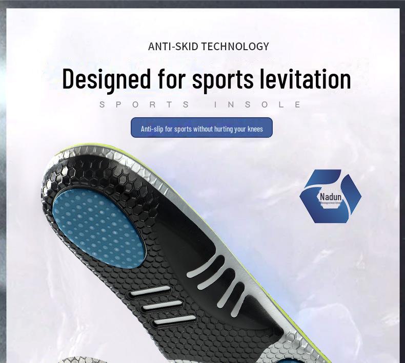 Ортопедические спортивные стельки при плоскостопии: Удобный, антибактериальный, дышащий, высокоэластичный, поглощающий удары и пот.