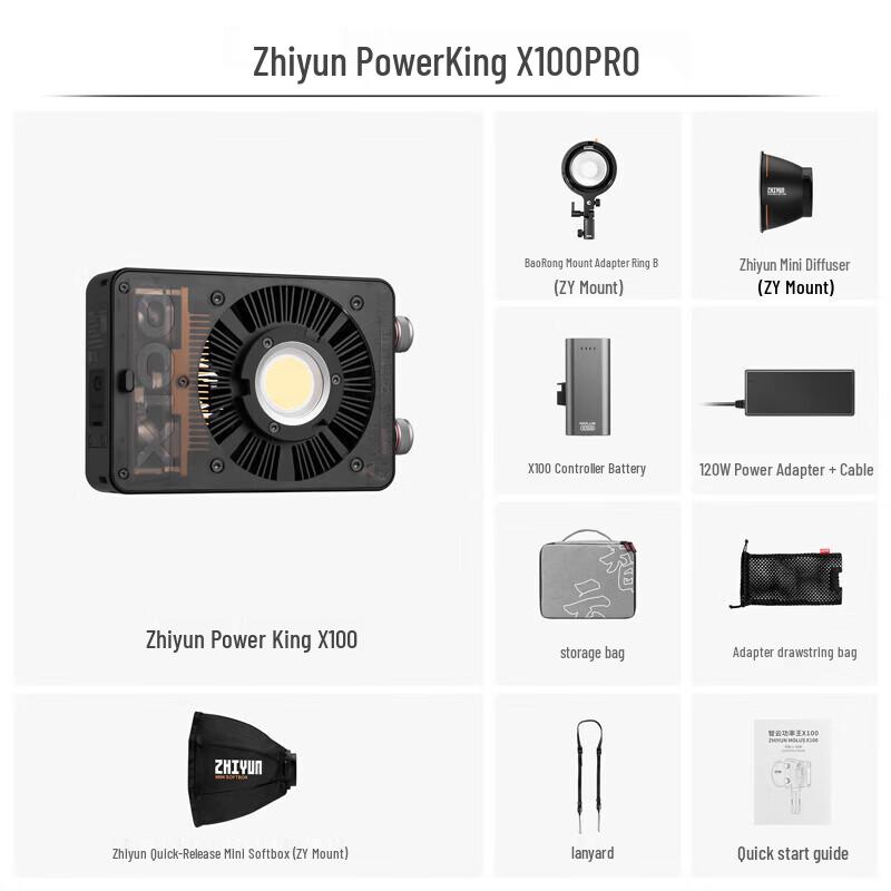 Zhiyun X100 Pro Портативный заполняющий свет COB 100 Вт