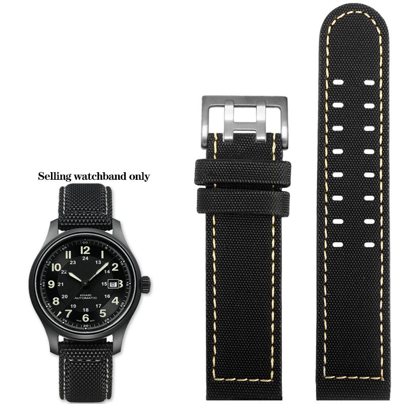 Нейлон + Кожаный Ремешок для Часов для Hamilton Kaki Field Aviation H70575733 H71626735 Водонепроницаемый Браслет для Часов Мужской 20мм 22мм