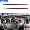 Автомобильные аксессуары из углеродного волокна, полоса на приборную панель, модифицированная крышка внутренней отделки, мягкая наклейка для Toyota Tundra Sequoia 2007-2013