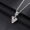 Zircon Inlaid Rock Sugar Initial Pendant Necklace - European & American Hip-Hop Style