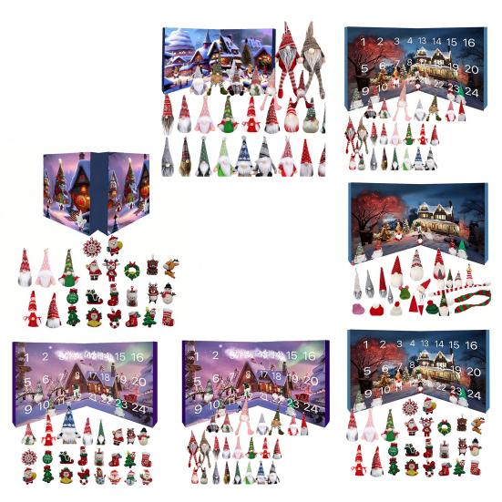 Рождественский адвент-календарь «Гномы» на 2025 год, коробка для отсчета 24 дней с фигурками гномов, праздничный дом