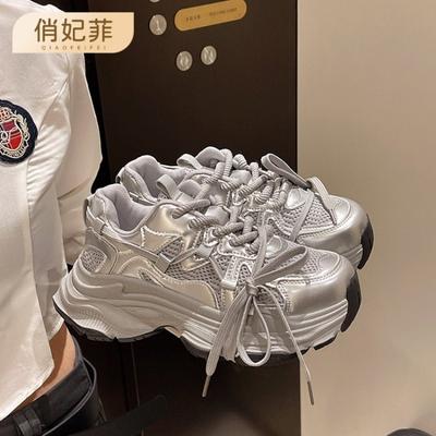 Женские туфли на платформе весенняя уличная фотография ретро шнуровка спортивная повседневная обувь