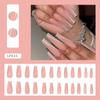 24PCS/SET Quick Nails Flower Diamond Manicure Long Ballet False Nails Waterproof Wearable Ready-made Nail Stickers
