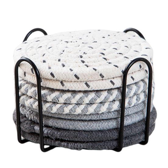 8Pcs Placemats for Hot Dishes Heat Resistant Hot Pads for Kitchen Large Coasters for Hot Pots And Pans Water Absorbent Pot Holders with Storage Rack