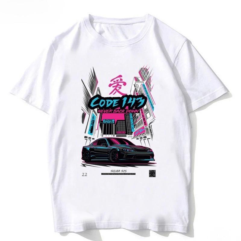SChassis 13 SR20 Powered Classic TShirts Silvia S13 Criminal on Touge Drift King Style Japanese Race Car Tshirt Men JDM Tees