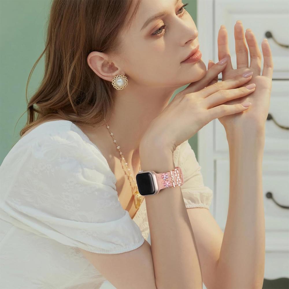 Шармы для ремешка Apple Watch Серия 11 10 9 8 7 6 SE 42 40 49 41 45 44 мм Декоративное кольцо Аксессуары для ремешка Galaxy Watch 4 5 6 7