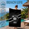 Brook-lyn Nets Art Beach Towel, Super Soft Microfiber, Perfect Gift for Her/Him, Birthday, for Pool, Beach, Travel, Decor Beach Party