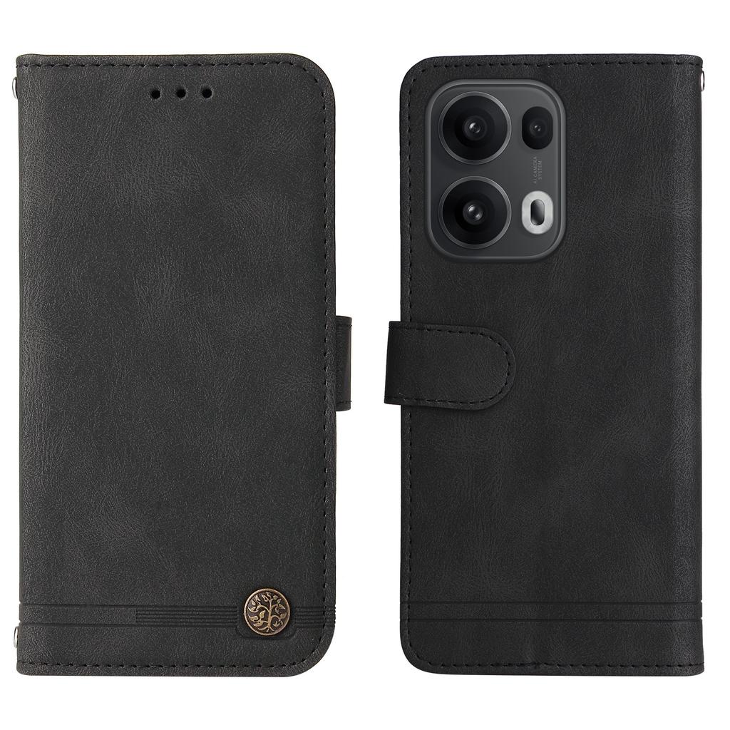 Для Oppo Reno14 Pro 5G (Китай)/Oppo Reno13 Pro 5G/Oppo Reno14 Pro 5G (Глобальный) Кожаные чехлы-кошельки с приятным на ощупь покрытием, чехол-подставка для телефона с ремешком