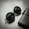 Round Frame Fishing Sunglasses Anti UV Protection TAC Adjustable Dimming Glasses Manual Rotating Metal ND Filter Sunglasses