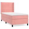 Box Spring Bed with Mattress Pink 90 x 190 cm Velvet