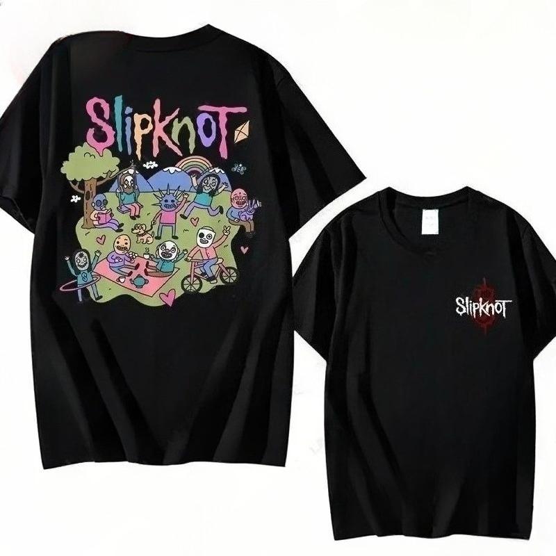 2026 Hot Sale Prepare for Hell Tour Shirt Heavy Metal Cotton Tees Man Rock Band T-shirt Men's Women Slipknots Double Sided Print Short-sleeve Tops