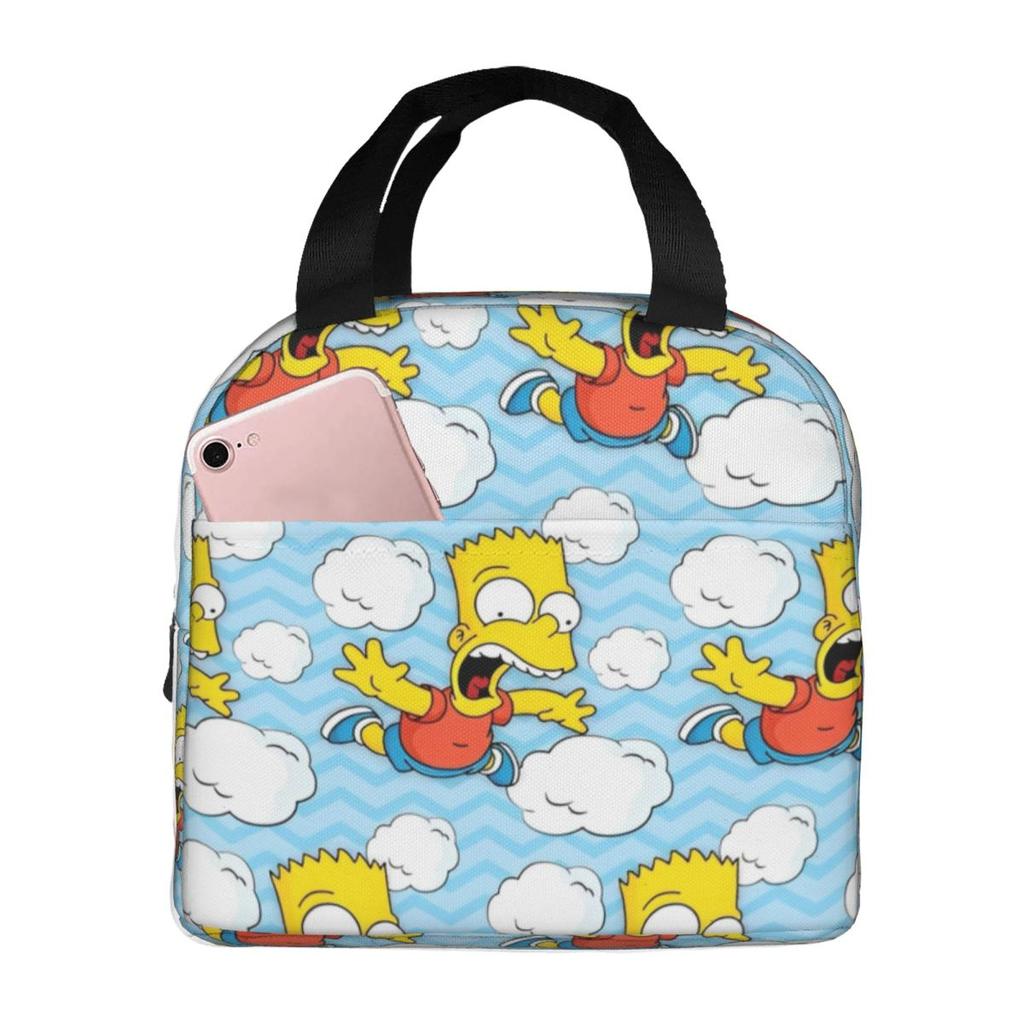 The S-Simpsons Face Accessories Insulated Lunch Bag For Travel Food Storage Bag Portable Cooler Thermal Lunch Boxes