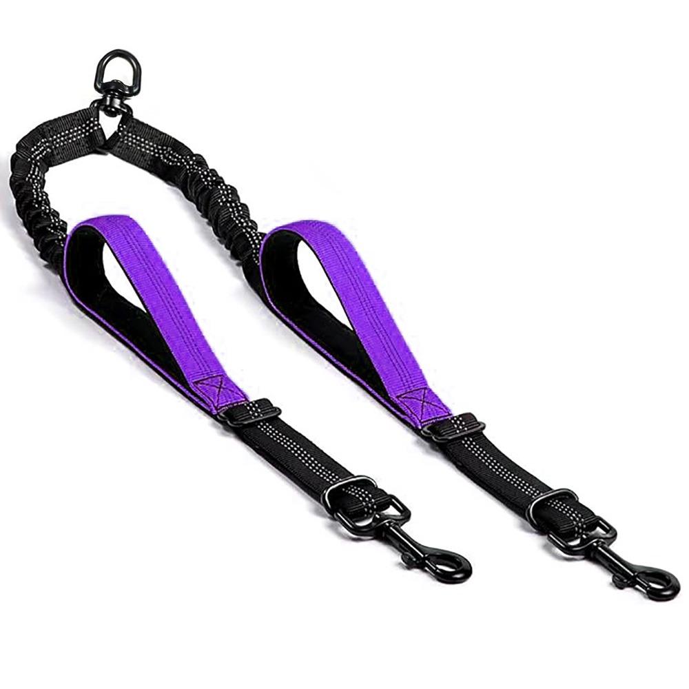 Shock Absorbing Dual Dog Leash No-Tangle Pet Walking Rope Two Dog Lead Rope Two Dogs Walking