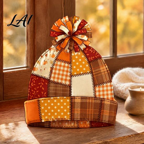 Warm Color Table Ornaments Wooden Autumn for Decoration Ornament Harvest Patchwork Retro Decorative Mason Jars Festival Ornament Lightweight