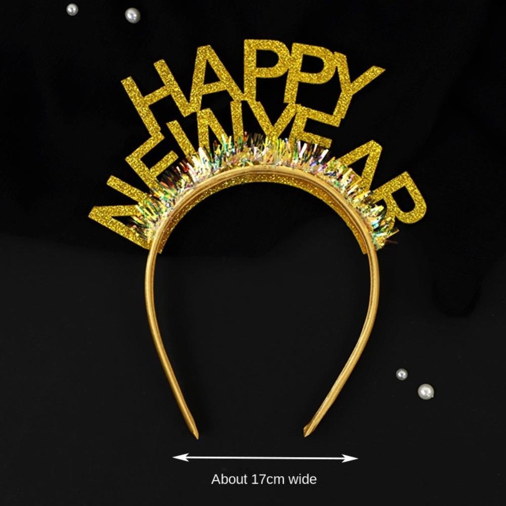 5pcs/set Cosplay Anime Party Headpiece Letter Decor Headwear HAPPY NEW YEAR Headband  Styling Tool