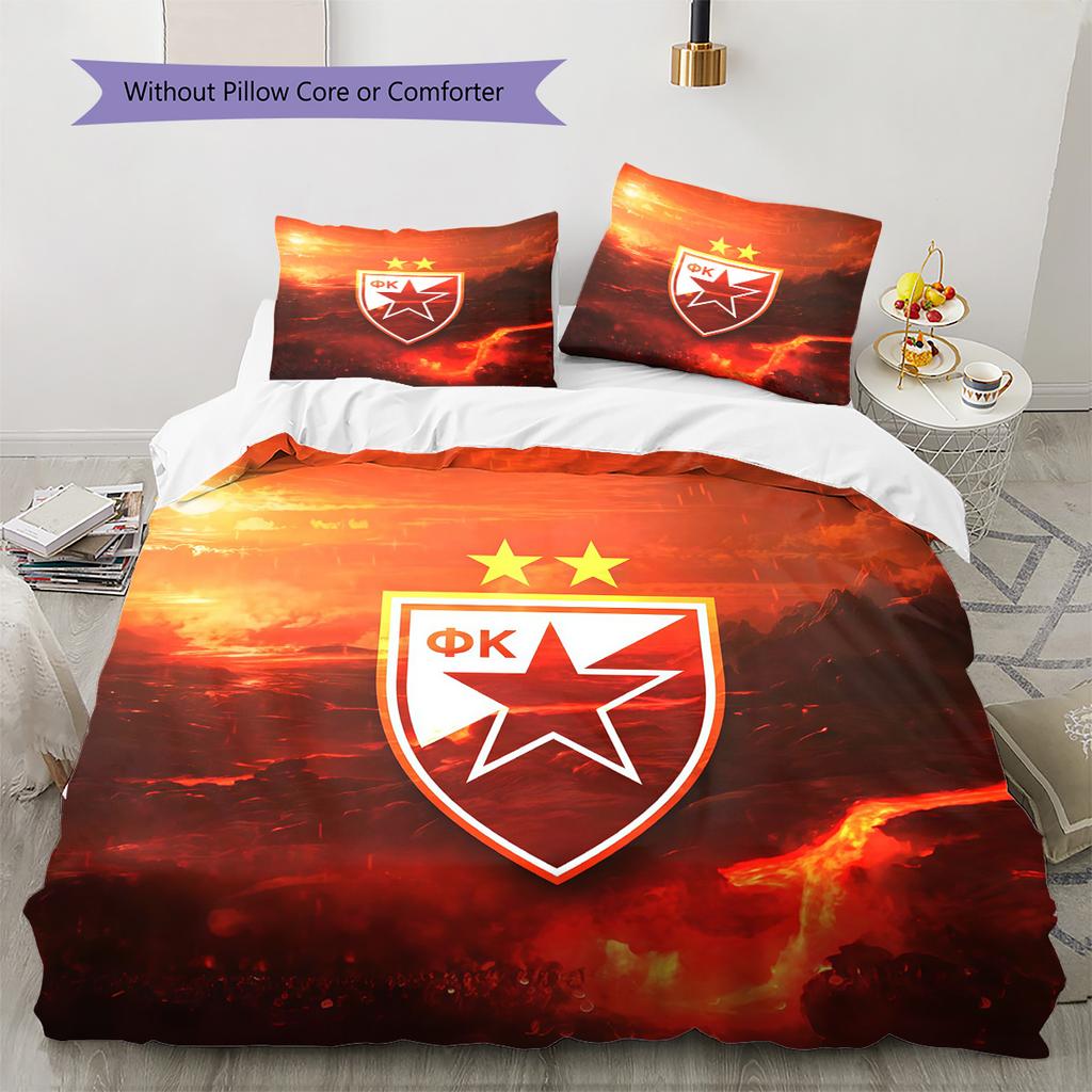 Crvena zvezda Pattern Bedding Quilt Set  Home Decoration  Gift (1 * duvet cover + 2 * pillowcase  without core)