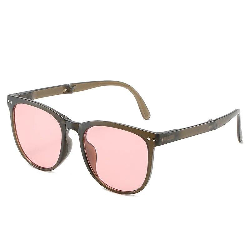Folding Round Sunglasses Women Designer Vintage Small Sun Glasses Ladies Korean Style Shades Eyewear Be Easy To Carry