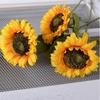 Большой реалистичный букет искусственных подсолнухов - Ярко-желтый с темно-коричневыми серединками, Идеально подходит для Рождества, Хэллоуина, Дня благодарения
