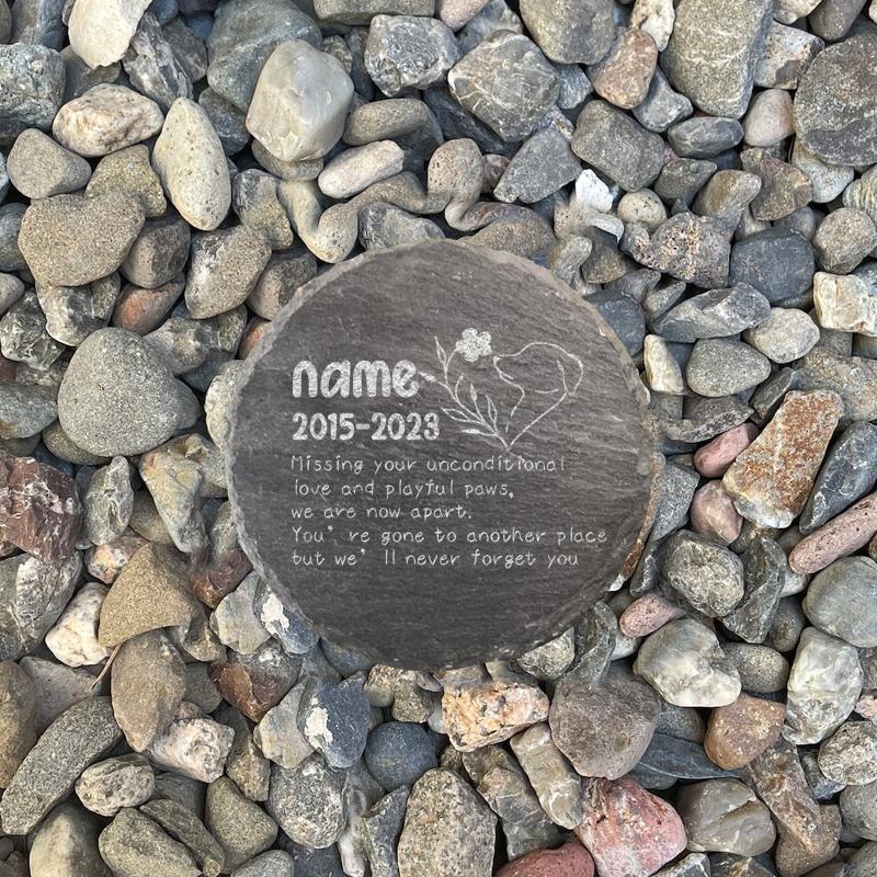 Мемориальный камень для домашних животных Персонализированные подарки на случай потери домашнего животного Персонализированная надгробная плита для собак Индивидуальное имя собаки и дата смерти