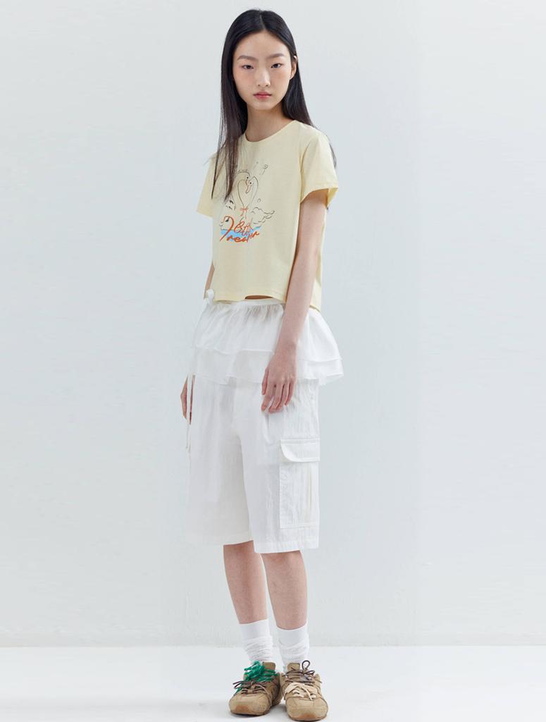 Opening Sunshine See-Through Double Layered Wrap Skirt White