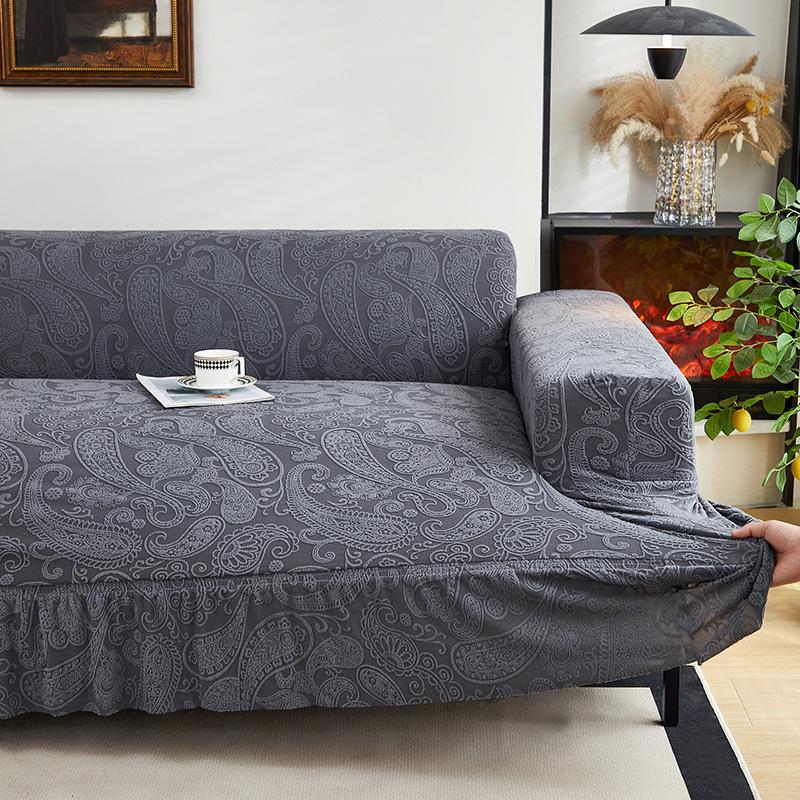 Эластичный чехол для дивана, юбка, универсальный чехол для дивана, пылезащитный трехмерный жаккардовый чехол для дивана