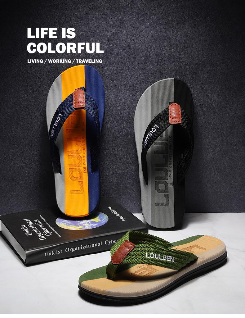 Мужские нескользящие летние шлепанцы Luluan - модные сандалии для пляжа и отдыха на природе