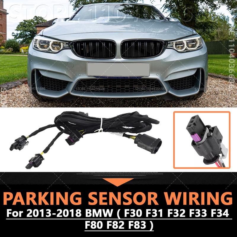 For 2013-2018 BMW 3/4 Series F30 F31 F32 F33 F34 F80 F82 F83 Front Bumper Parking Sensor Wiring Harness PDC Cable Plastic Metal
