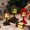 Рождественский ветряной фонарь, работающий от USB/батареек, лампа в виде почтового ящика, ретро лампа с блестками и стеклянным шаром, Санта Клаус, снежинка, настольная лампа, рождественский декор
