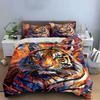 Stylized multicolored tiger face. Bedding sets Duvet cover sets Duvet covers Pillowcases(1*Duvet Cover 2*Pillowcases without duvet insert)