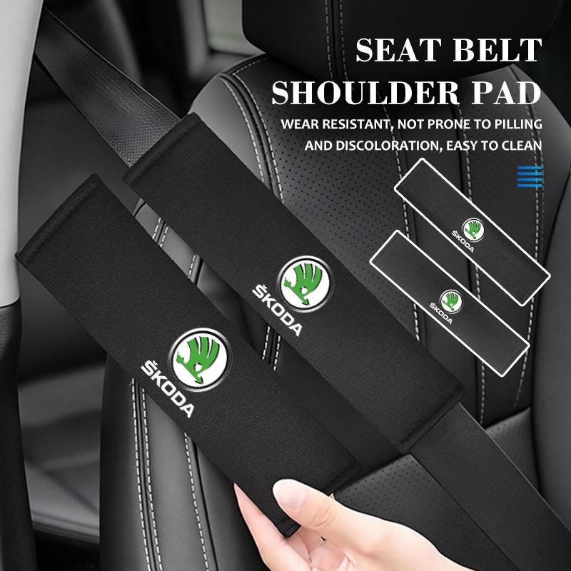Car Styling Seat Belt Cover Comfortable Seatbelt Shoulder Strap Protector Pads For Skoda Fabia 1 2 Octavia a7 RS Superb Rapid