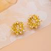 Exquisite fashion inlaid zircon light luxury high sense sunflower sunflower personality trend temperament stud earrings women
