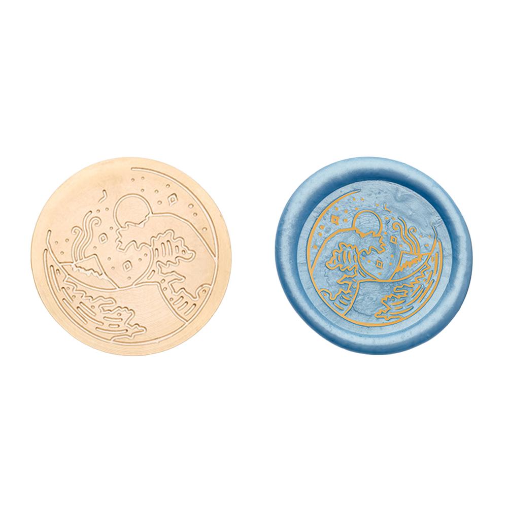 Медная головка круглой формы, 3D рельефная восковая запечатывающая медная головка для скрапбукинга подарков