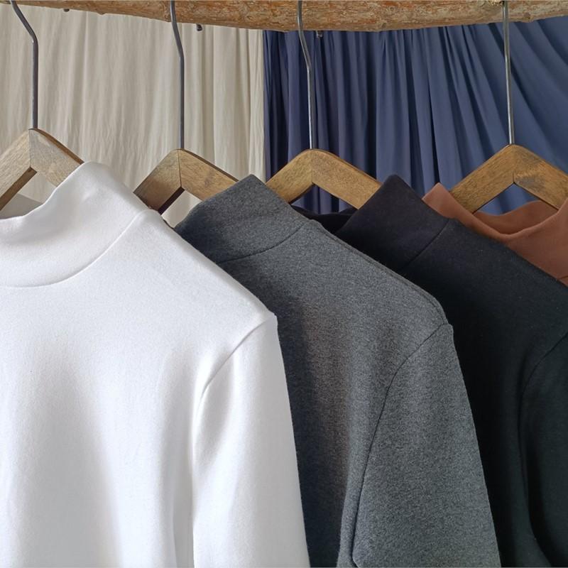 Johnature Женские повседневные хлопковые однотонные футболки с длинным рукавом, мягкие теплые осенние теплые осенние женские футболки