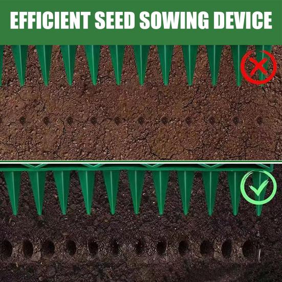 Manual Hole Punch 12-Hole Row Seeder Tool with Ergonomic Handle for Precision Sowing & Soil Digging, Garden Wasteland Reclamation Plow Spacer