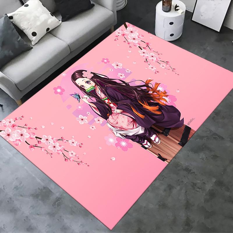 Nezuko Carpet Rug for Living Room Bedroom Home Sofa Decoration,Kids play Non-slip Floor Mat