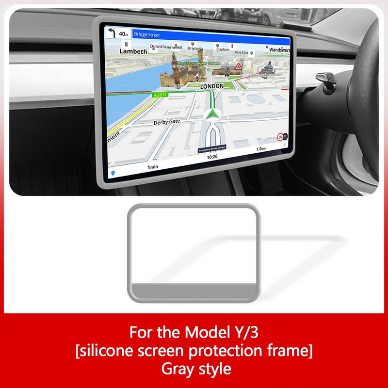 Screen Protector Frame Cover For Tesla Model 3 Model Y 2025 Center Console Navigation Screen Trim Cover Model Y 2025 Accessories