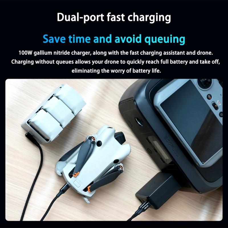 Быстрое зарядное устройство 100 Вт для настенного использования, 3 порта USB C, 1 порт USB A, одновременная зарядка нескольких устройств, интеллектуальный контроль температуры