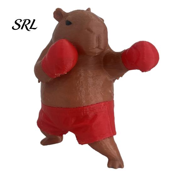 Compact Car Dashboard Decor Boxing Capybara Figurine, Funny Boxer Desktop Ornament for Stress Cute Desk Accessories Relief, Animal Statue Home Office
