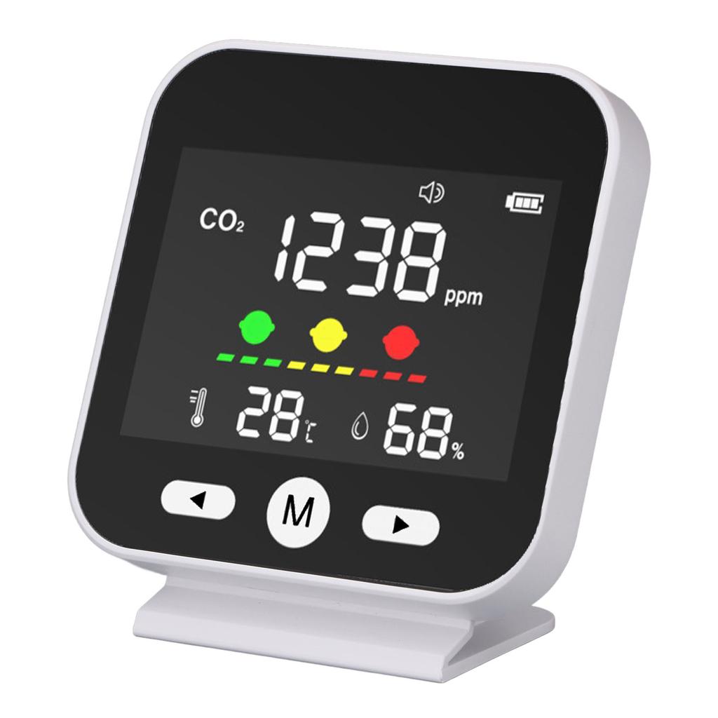 Air Quality Monitor High Accuracy 400‑5000ppm CO2 Temperature Humidity Detector for Desk
