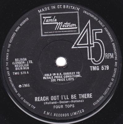 7-дюймовая пластинка FOUR TOPS - Reach Out I'll Be There / Until You TMG579 Tamla Motown 1966 UK Соул/Фанк Б/У