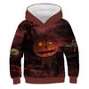 Толстовки с капюшоном Happy Halloween 3D Print Pumpkinhead Толстовки для мальчиков и девочек унисекс с капюшоном Детская мода Мультяшное пальто большого размера