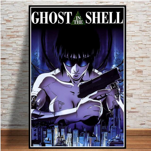 Ghost In The Shell Fight Police Future Sci-Fi Poster and Prints Japan Anime Canvas Printing Wall Art Picture for Room Home Decor