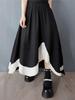 Asymmetric Patchwork Contrast Color Skirt GYX1571