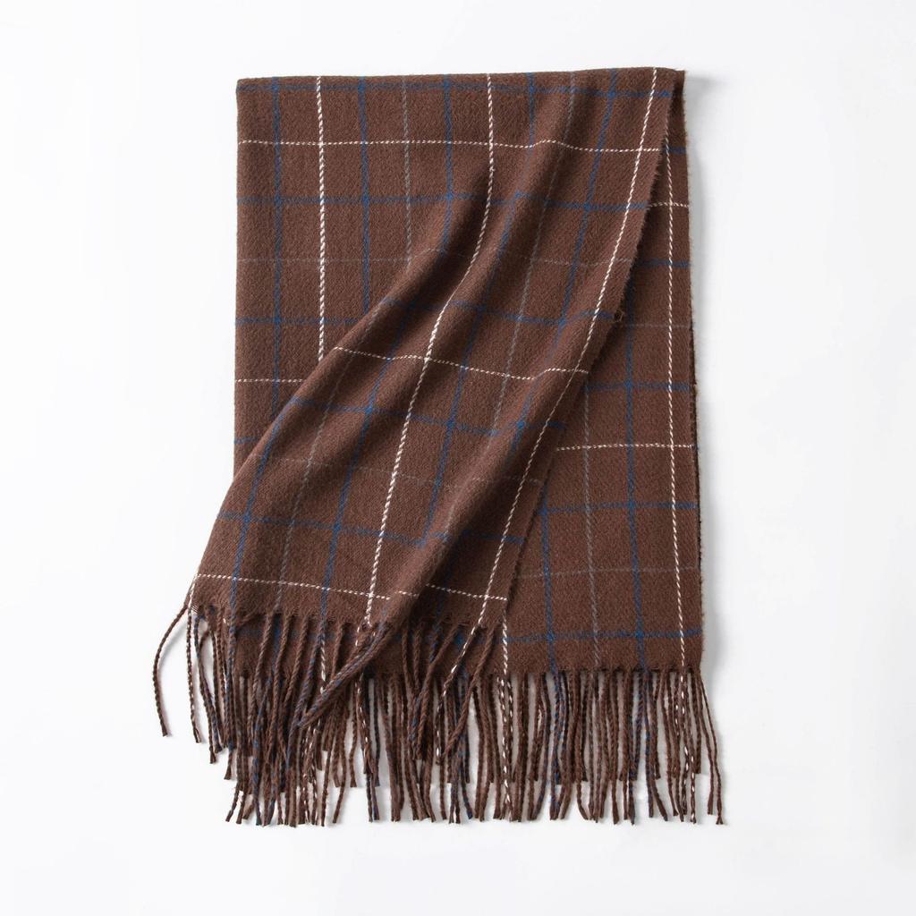 Maillard Scarf Women's Winter New Korean Style High End Retro Versatile Plaid Warm Couple Scarf