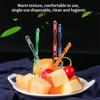 Горячий! 80 шт./160 шт. Пластиковые вилочки для торта, фруктов, 2 зуба, шпажки для еды для десерта, закуски, салата, коктейля, закуски