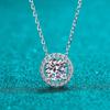 Fashion Certified Moissanite Necklace for Women 0.5-2CT VVS Brilliant Moissanite Diamond Halo Pendent Necklaces Anniversary Gift