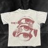 Белая футболка в стиле Y2K с яркой надписью EAMER Red Eye Streetwear Топ, подходящий для концертов и музыкальных фестивалей